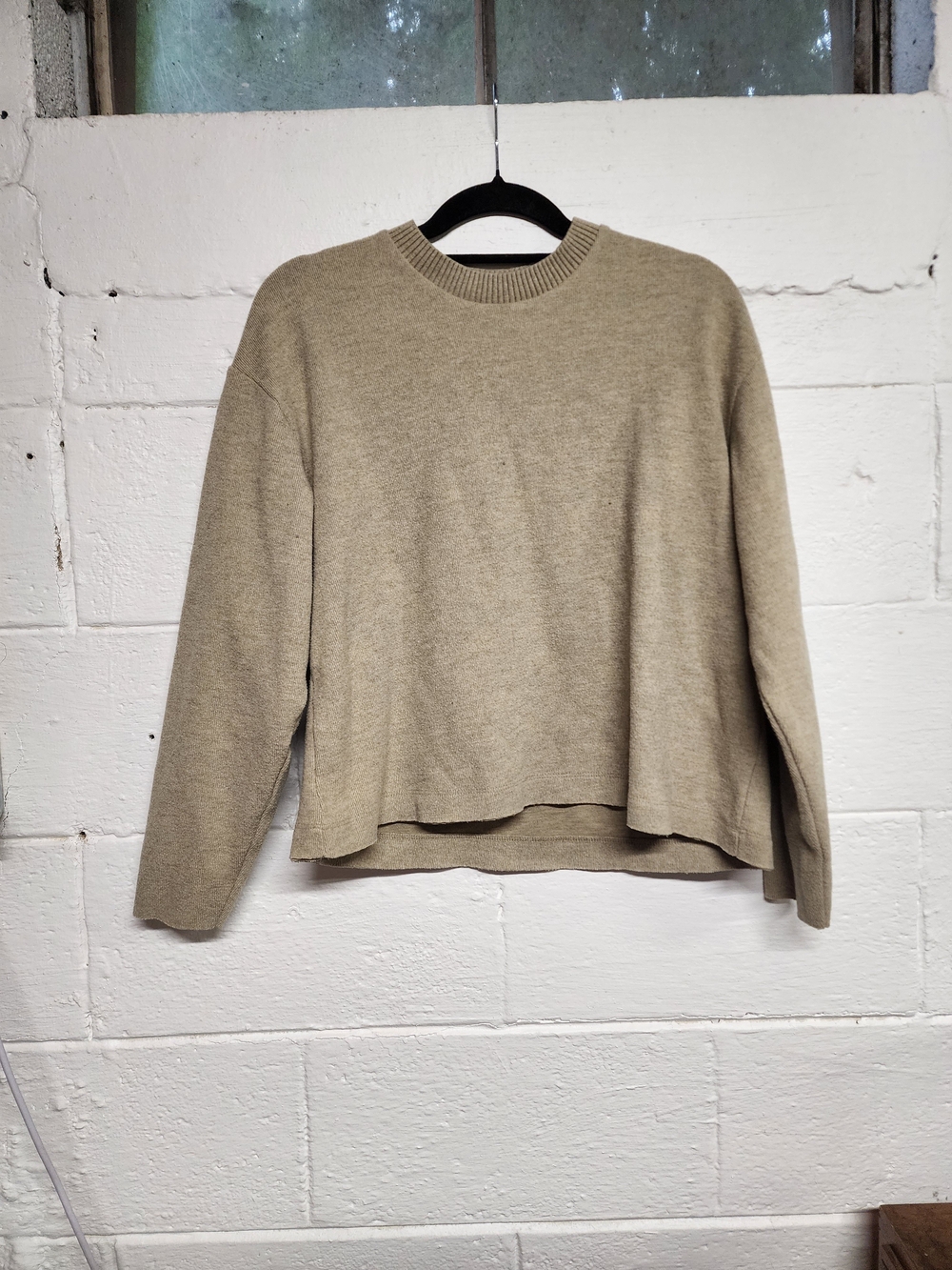 Zara Crewneck Sweater in Light Taupe